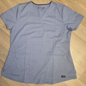 Grey's Anatomy Light Gray V-Neck Scrub Top